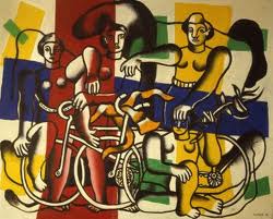 Fernand Léger: 'The Women Cyclists', oil painting 1944 Fernand Léger: 'The Women Cyclists', oil painting 1944; Purism art