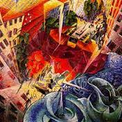 Umberto Boccioni: 'Visioni simultanee' oil painting, circa 1912, Futurism Umberto Boccioni: 'Visioni simultanee' oil painting, circa 1912, Futurism