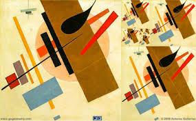 ’Krasnodar & Golden rectangle’ Suprematism painting of Kasimir Malevich, 1916