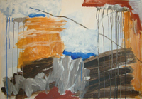 abstract painting on paper for sale - Ben Vollers