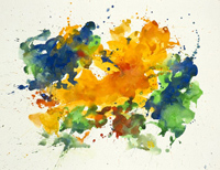 abstract gouache painting on paper for sale - Daan Lemaire
