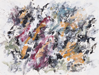 abstract gouache painting on paper for sale - Daan Lemaire (for more, click the image)