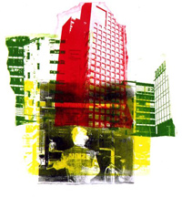 graphic art: monotype - Hilly van Eerten; for sale