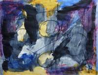 abstract painting on paper for sale - Ben Vollers