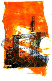 modern graphic art: monotype - Hilly van Eerten; for sale