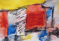 abstract painting on paper for sale - Ben Vollers